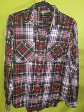 Ralph Lauren Red, Green & Purple Plaid Button-Down Shirt